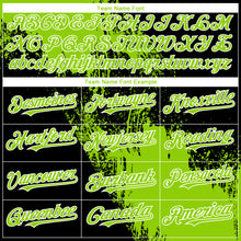 Charger l&#39;image dans la galerie, Custom Black Neon Green-White Abstract Brush Stroke 3D Pattern Design Bomber Full-Snap Varsity Letterman Hoodie Jacket
