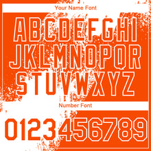 Charger l&#39;image dans la galerie, Custom Orange White Abstract Brush Stroke 3D Pattern Design Bomber Full-Snap Varsity Letterman Hoodie Jacket
