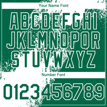 Charger l&#39;image dans la galerie, Custom Kelly Green White Abstract Brush Stroke 3D Pattern Design Bomber Full-Snap Varsity Letterman Hoodie Jacket
