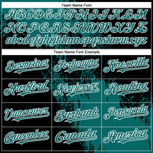Charger l&#39;image dans la galerie, Custom Black Teal-White Abstract Brush Stroke 3D Pattern Design Bomber Full-Snap Varsity Letterman Hoodie Jacket

