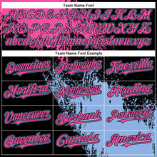 Charger l&#39;image dans la galerie, Custom Black Pink-Light Blue Abstract Brush Stroke 3D Pattern Design Bomber Full-Snap Varsity Letterman Hoodie Jacket
