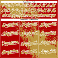 Charger l&#39;image dans la galerie, Custom Red Old Gold-White Abstract Brush Stroke 3D Pattern Design Bomber Full-Snap Varsity Letterman Hoodie Jacket
