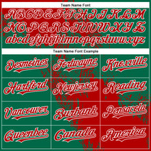 Charger l&#39;image dans la galerie, Custom Kelly Green Red-White Abstract Brush Stroke 3D Pattern Design Bomber Full-Snap Varsity Letterman Hoodie Jacket
