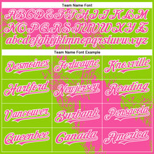 Charger l&#39;image dans la galerie, Custom Neon Green Pink-White Abstract Brush Stroke 3D Pattern Design Bomber Full-Snap Varsity Letterman Hoodie Jacket
