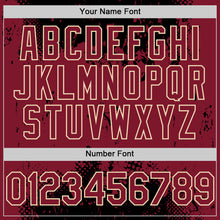 Load image into Gallery viewer, Custom Black Crimson-Cream Splash Art 3D Pattern Design Bomber Full-Snap Varsity Letterman Hoodie Jacket
