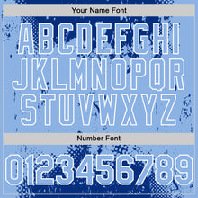 Load image into Gallery viewer, Custom Royal Light Blue-White Splash Art 3D Pattern Design Bomber Full-Snap Varsity Letterman Hoodie Jacket
