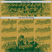 Загрузить изображение в средство просмотра галереи, Custom Green Old Gold Splash Art 3D Pattern Design Bomber Full-Snap Varsity Letterman Hoodie Jacket
