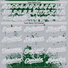 Load image into Gallery viewer, Custom Green Gray-White Splash Art 3D Pattern Design Bomber Full-Snap Varsity Letterman Hoodie Jacket
