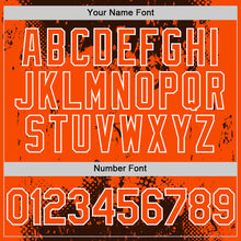 Load image into Gallery viewer, Custom Brown Orange-White Splash Art 3D Pattern Design Bomber Full-Snap Varsity Letterman Hoodie Jacket
