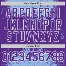 Load image into Gallery viewer, Custom Light Blue Purple-White Splash Art 3D Pattern Design Bomber Full-Snap Varsity Letterman Hoodie Jacket
