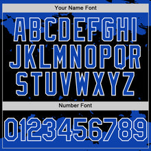 Load image into Gallery viewer, Custom Black Thunder Blue-White Splash Art 3D Pattern Design Bomber Full-Snap Varsity Letterman Hoodie Jacket
