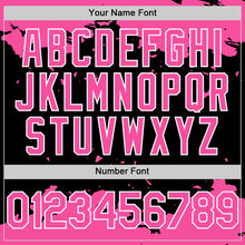 Charger l&#39;image dans la galerie, Custom Black Pink-White Splash Art 3D Pattern Design Bomber Full-Snap Varsity Letterman Hoodie Jacket
