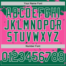 Load image into Gallery viewer, Custom Pink Kelly Green-White Splash Art 3D Pattern Design Bomber Full-Snap Varsity Letterman Hoodie Jacket
