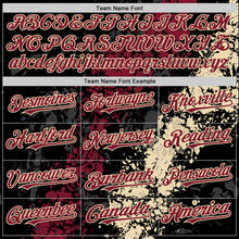 Load image into Gallery viewer, Custom Black Crimson-Cream Splash Art 3D Pattern Design Bomber Full-Snap Varsity Letterman Hoodie Jacket
