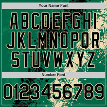 Load image into Gallery viewer, Custom Kelly Green Black-Cream Splash Art 3D Pattern Design Bomber Full-Snap Varsity Letterman Hoodie Jacket
