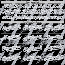 Load image into Gallery viewer, Custom Black Gray-White Zigzag Shape 3D Pattern Design Bomber Full-Snap Varsity Letterman Hoodie Jacket
