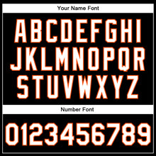 Load image into Gallery viewer, Custom Black White-Orange Bomber Full-Snap Varsity Faux Leather Letterman Jacket
