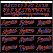 Загрузить изображение в средство просмотра галереи, Custom Black Royal-Orange Bomber Full-Snap Varsity Faux Leather Letterman Jacket
