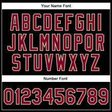 Загрузить изображение в средство просмотра галереи, Custom Black Maroon-Cream Bomber Full-Snap Varsity Faux Leather Letterman Jacket
