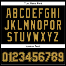 Загрузить изображение в средство просмотра галереи, Custom Black Old Gold-Black Bomber Full-Snap Varsity Faux Leather Letterman Jacket
