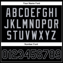 Загрузить изображение в средство просмотра галереи, Custom Black Black-Gray Bomber Full-Snap Varsity Faux Leather Letterman Jacket
