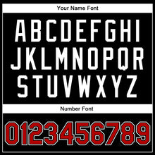 Загрузить изображение в средство просмотра галереи, Custom Black Red-White Bomber Full-Snap Varsity Faux Leather Letterman Jacket
