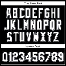 Загрузить изображение в средство просмотра галереи, Custom Black White-Gray Bomber Full-Snap Varsity Faux Leather Letterman Jacket
