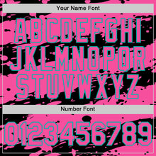 Laden Sie das Bild in den Galerie-Viewer, Custom Black Pink-Aqua Splash 3D Pattern Design Bomber Full-Snap Varsity Letterman Hoodie Jacket
