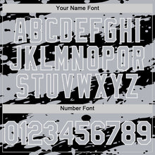 Load image into Gallery viewer, Custom Black Gray-White Splash 3D Pattern Design Bomber Full-Snap Varsity Letterman Hoodie Jacket
