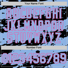 Load image into Gallery viewer, Custom Black Light Blue-Pink Splash 3D Pattern Design Bomber Full-Snap Varsity Letterman Hoodie Jacket
