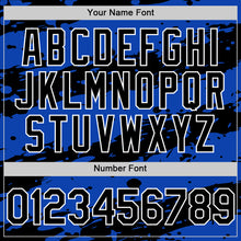 Load image into Gallery viewer, Custom Thunder Blue Black-White Splash 3D Pattern Design Bomber Full-Snap Varsity Letterman Hoodie Jacket
