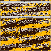 Загрузить изображение в средство просмотра галереи, Custom Gold Brown-White Splash 3D Pattern Design Bomber Full-Snap Varsity Letterman Hoodie Jacket
