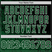 Загрузить изображение в средство просмотра галереи, Custom Black Green-White Abstract Fragment Art 3D Pattern Design Bomber Full-Snap Varsity Letterman Hoodie Jacket
