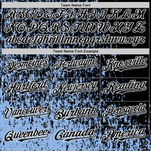 Загрузить изображение в средство просмотра галереи, Custom Light Blue Black-White Abstract Fragment Art 3D Pattern Design Bomber Full-Snap Varsity Letterman Hoodie Jacket
