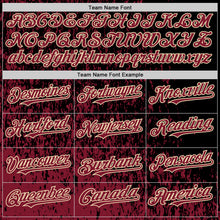 Загрузить изображение в средство просмотра галереи, Custom Black Crimson-Cream Abstract Fragment Art 3D Pattern Design Bomber Full-Snap Varsity Letterman Hoodie Jacket
