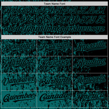 Загрузить изображение в средство просмотра галереи, Custom Black Black-Teal Abstract Fragment Art 3D Pattern Design Bomber Full-Snap Varsity Letterman Hoodie Jacket
