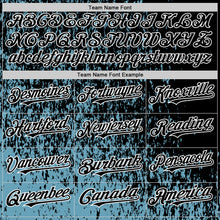 Load image into Gallery viewer, Custom Shadow Blue Black-White Abstract Fragment Art 3D Pattern Design Bomber Full-Snap Varsity Letterman Hoodie Jacket
