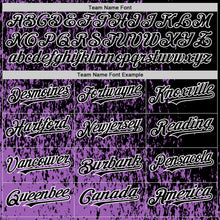 Load image into Gallery viewer, Custom Medium Purple Black-White Abstract Fragment Art 3D Pattern Design Bomber Full-Snap Varsity Letterman Hoodie Jacket
