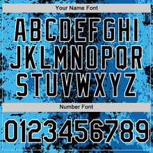 Load image into Gallery viewer, Custom Blue Black-White 3D Pattern Design Bomber Full-Snap Varsity Letterman Hoodie Jacket
