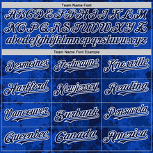 Load image into Gallery viewer, Custom Royal Navy-White 3D Pattern Design Bomber Full-Snap Varsity Letterman Hoodie Jacket
