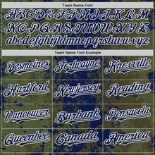 Загрузить изображение в средство просмотра галереи, Custom Olive Navy-White 3D Pattern Design Bomber Full-Snap Varsity Letterman Hoodie Jacket
