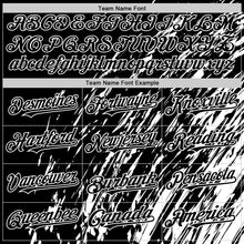 Load image into Gallery viewer, Custom Black Black-White 3D Pattern Design Bomber Full-Snap Varsity Letterman Hoodie Jacket
