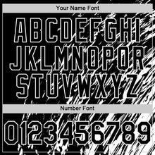 Load image into Gallery viewer, Custom Black Black-White 3D Pattern Design Bomber Full-Snap Varsity Letterman Hoodie Jacket
