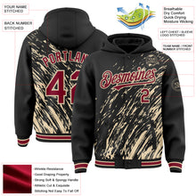 Load image into Gallery viewer, Custom Black Crimson-City Cream 3D Pattern Design Bomber Full-Snap Varsity Letterman Hoodie Jacket
