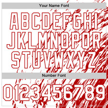 Load image into Gallery viewer, Custom White White-Red 3D Pattern Design Bomber Full-Snap Varsity Letterman Hoodie Jacket
