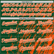 Load image into Gallery viewer, Custom Green Orange-White 3D Pattern Design Bomber Full-Snap Varsity Letterman Hoodie Jacket
