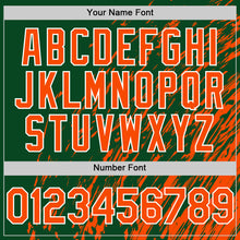 Load image into Gallery viewer, Custom Green Orange-White 3D Pattern Design Bomber Full-Snap Varsity Letterman Hoodie Jacket
