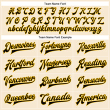 Charger l&#39;image dans la galerie, Custom Cream Black-Gold Bomber Full-Snap Varsity Faux Leather Letterman Jacket
