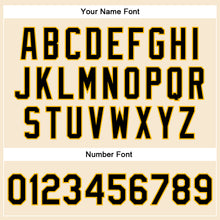 Charger l&#39;image dans la galerie, Custom Cream Black-Gold Bomber Full-Snap Varsity Faux Leather Letterman Jacket
