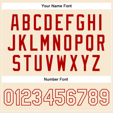 Charger l&#39;image dans la galerie, Custom Cream Cream-Red Bomber Full-Snap Varsity Faux Leather Letterman Jacket
